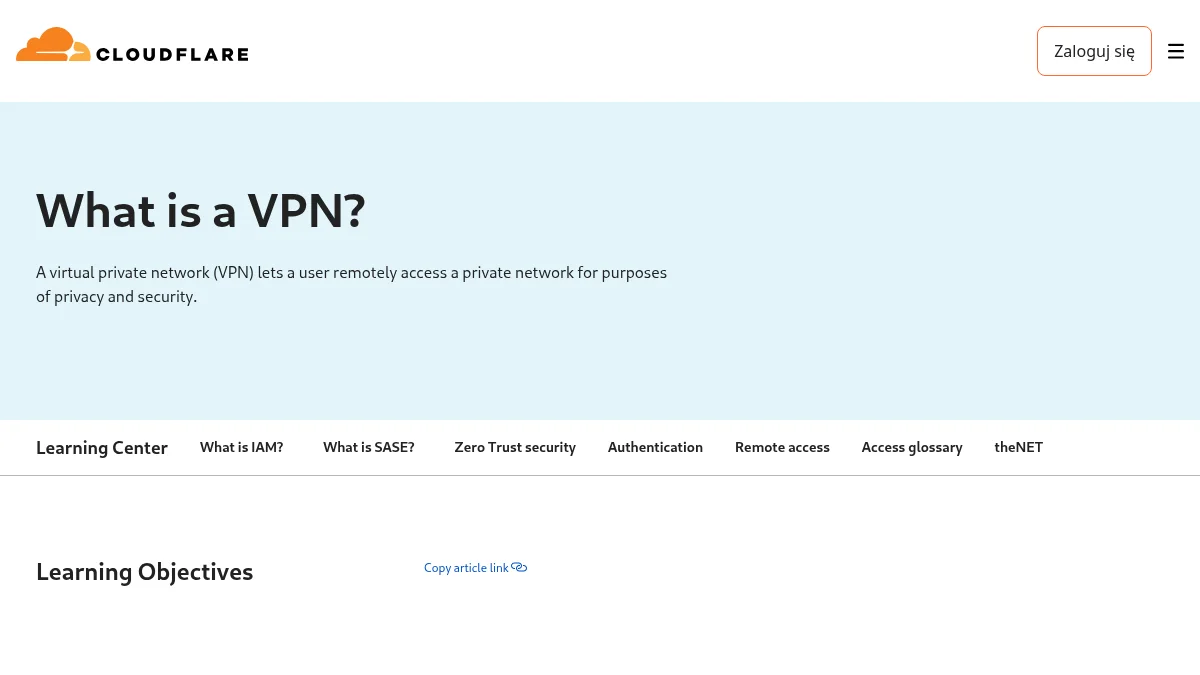Что VPN не скрывает: границы приватности без мифов: изображение из источника Cloudflare Learning Center: What is a VPN?
