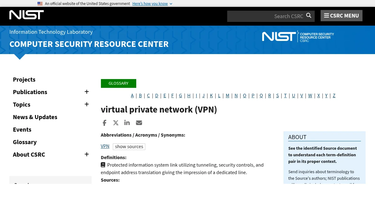 VPN или proxy: в чем разница и что выбрать: изображение из источника NIST CSRC Glossary: Virtual Private Network