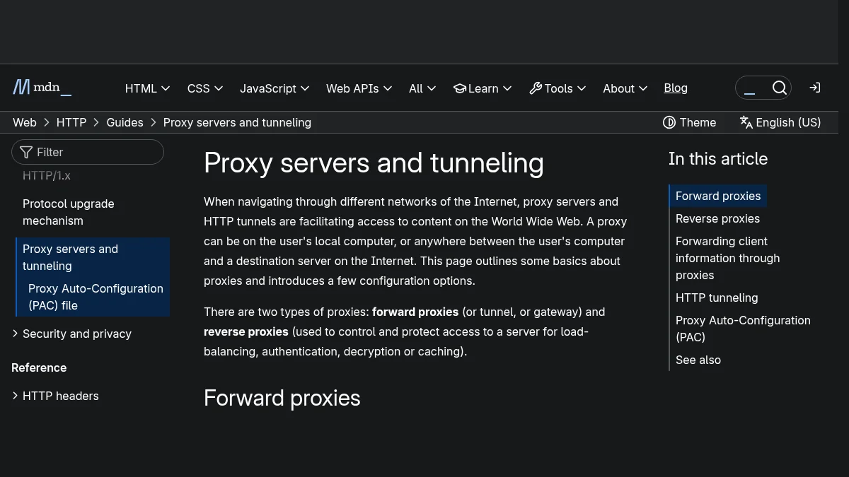 VPN или proxy: в чем разница и что выбрать: изображение из источника MDN Web Docs: Proxy servers and tunneling